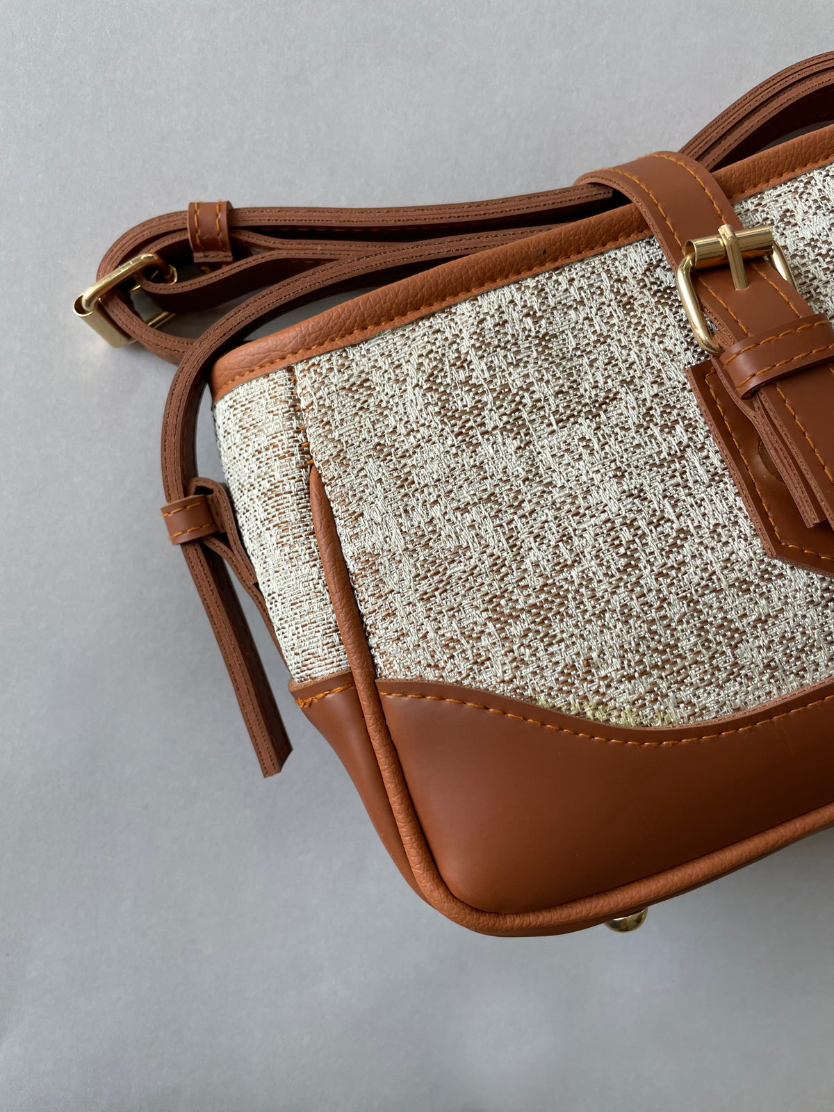 Bianca-Leather & Jute Cross body-HARPER