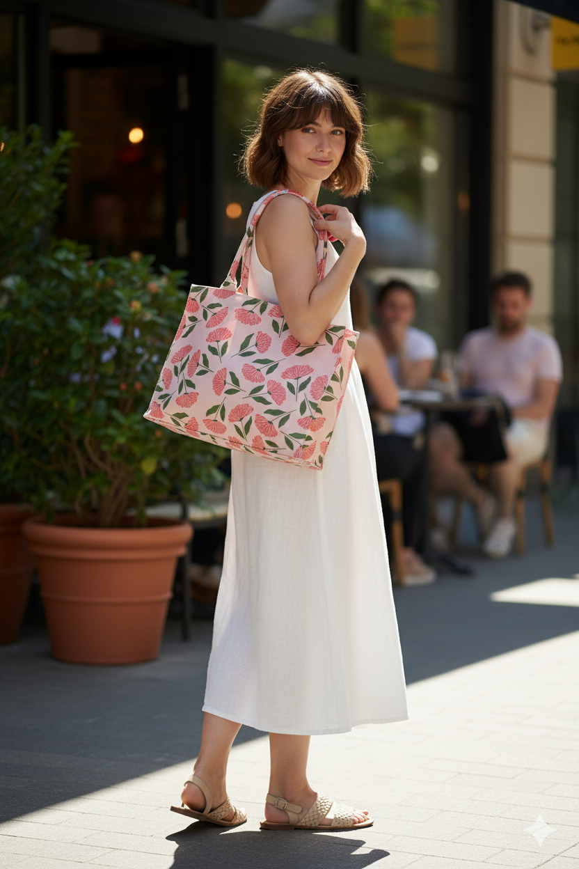 Bianca Original Canvas Bag-Camellias