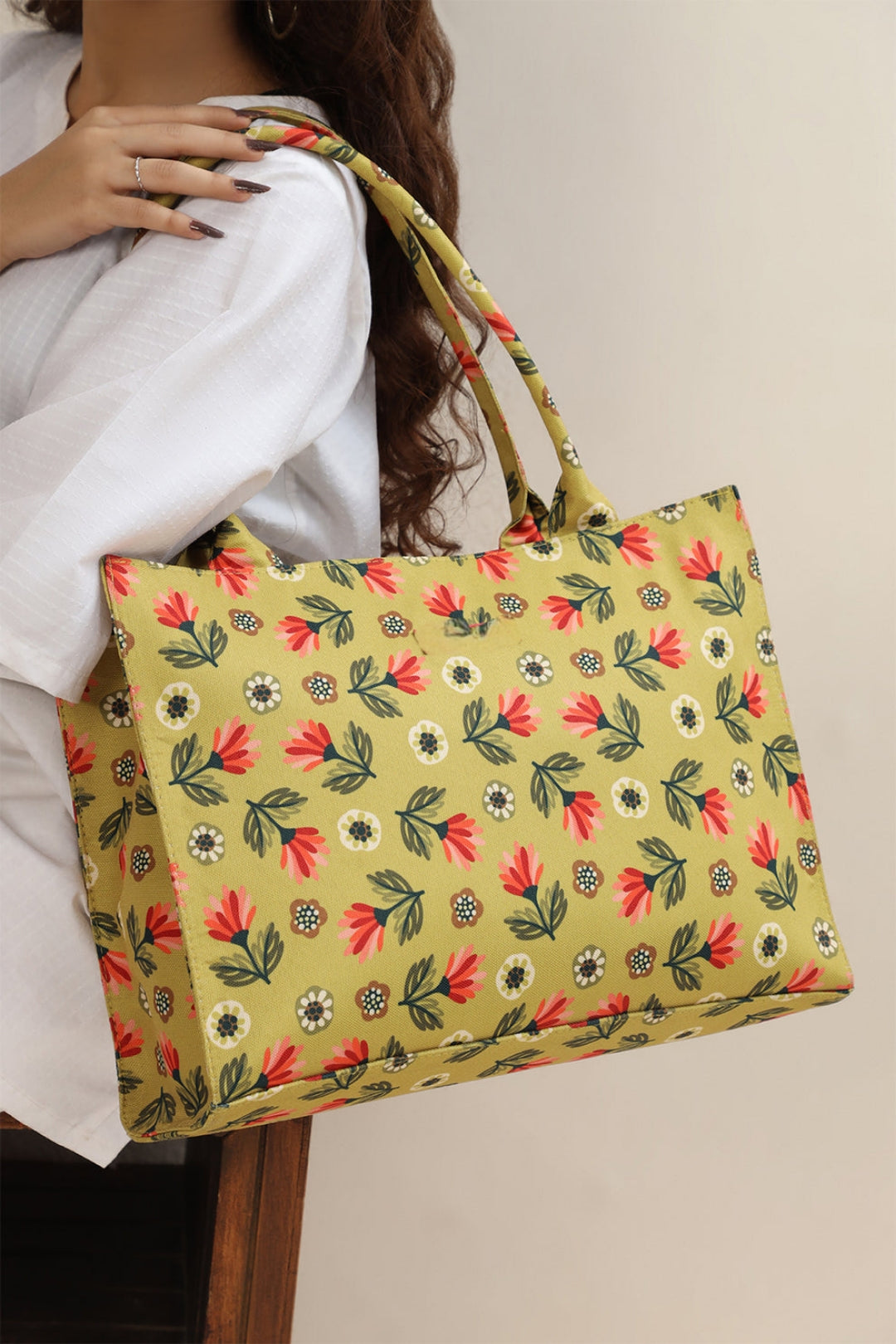 Bianca Original Canvas Bag-OLIVE FLOWER