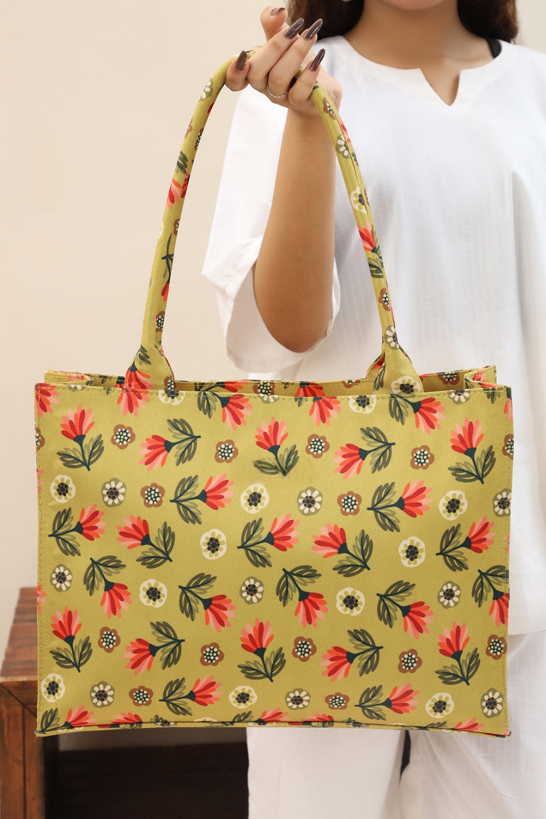 Bianca Original Canvas Bag-OLIVE FLOWER
