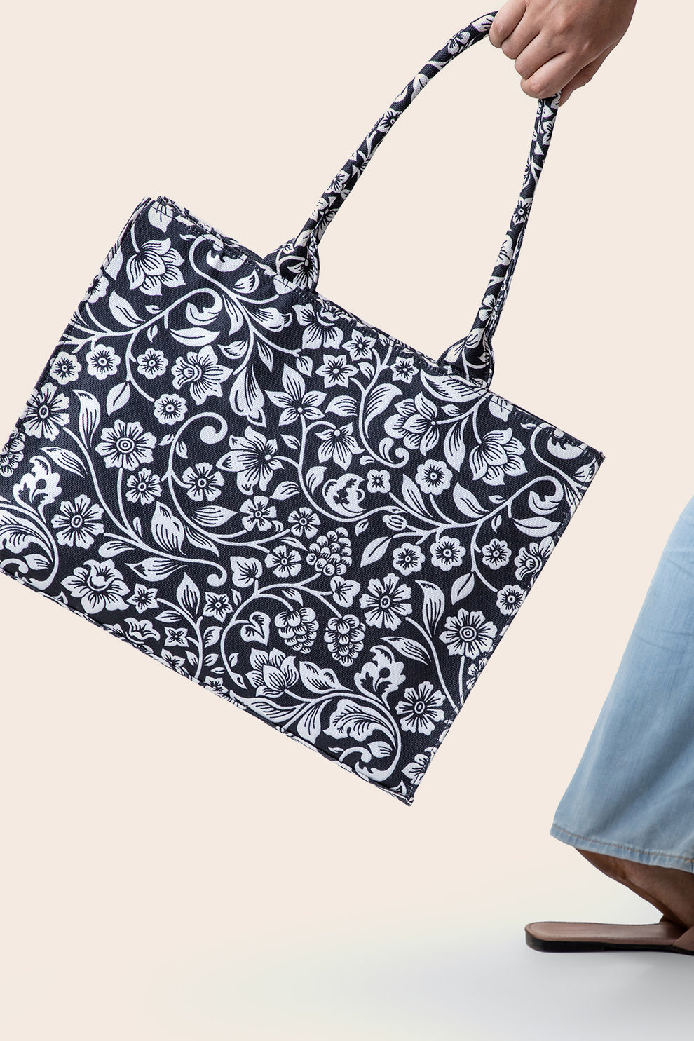 Bianca Original Canvas Bag-BLACK FLOWER