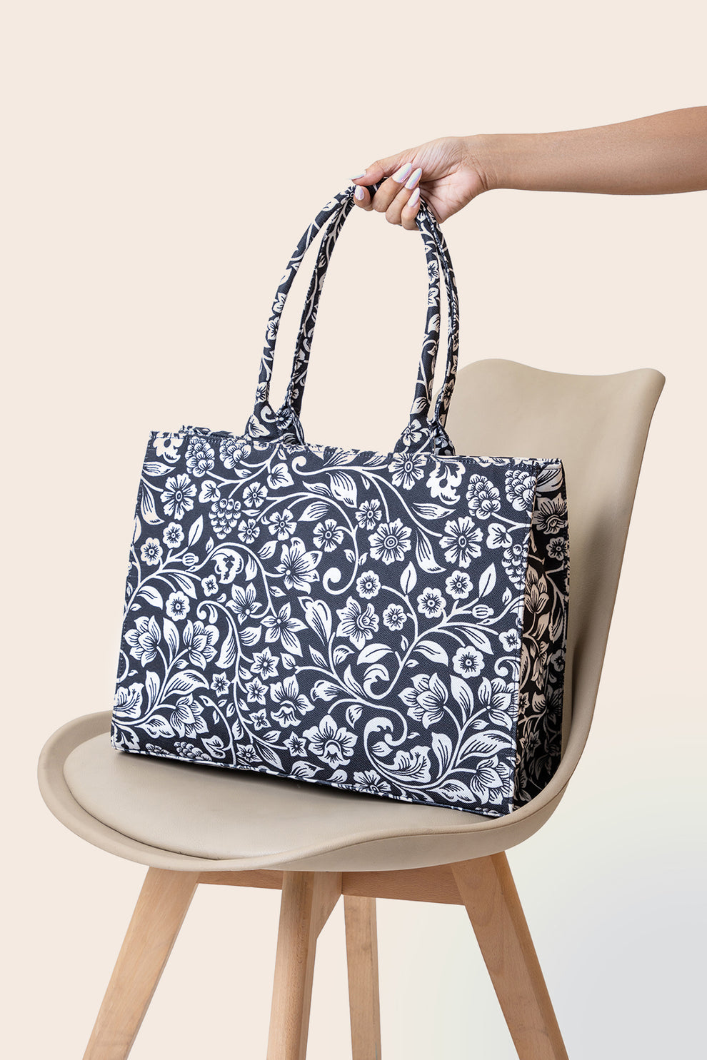 Bianca Original Canvas Bag-BLACK FLOWER