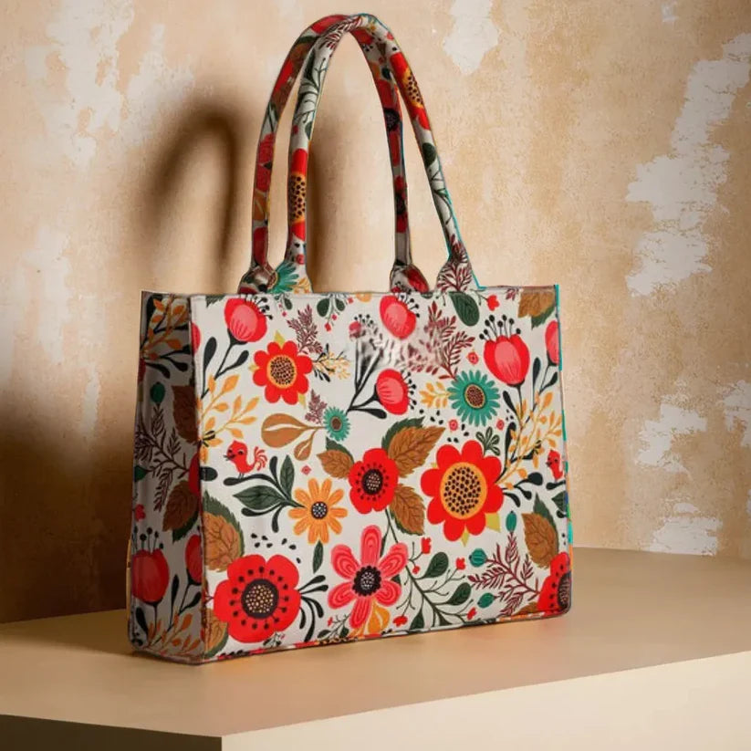 Bianca Original Canvas Bag-Beige Floral