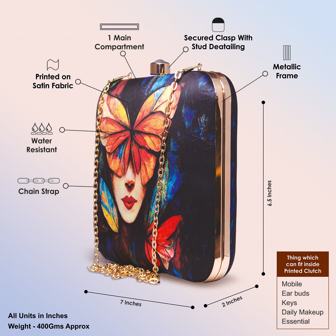 BIANCA- Butterfly Women Printed Clutch