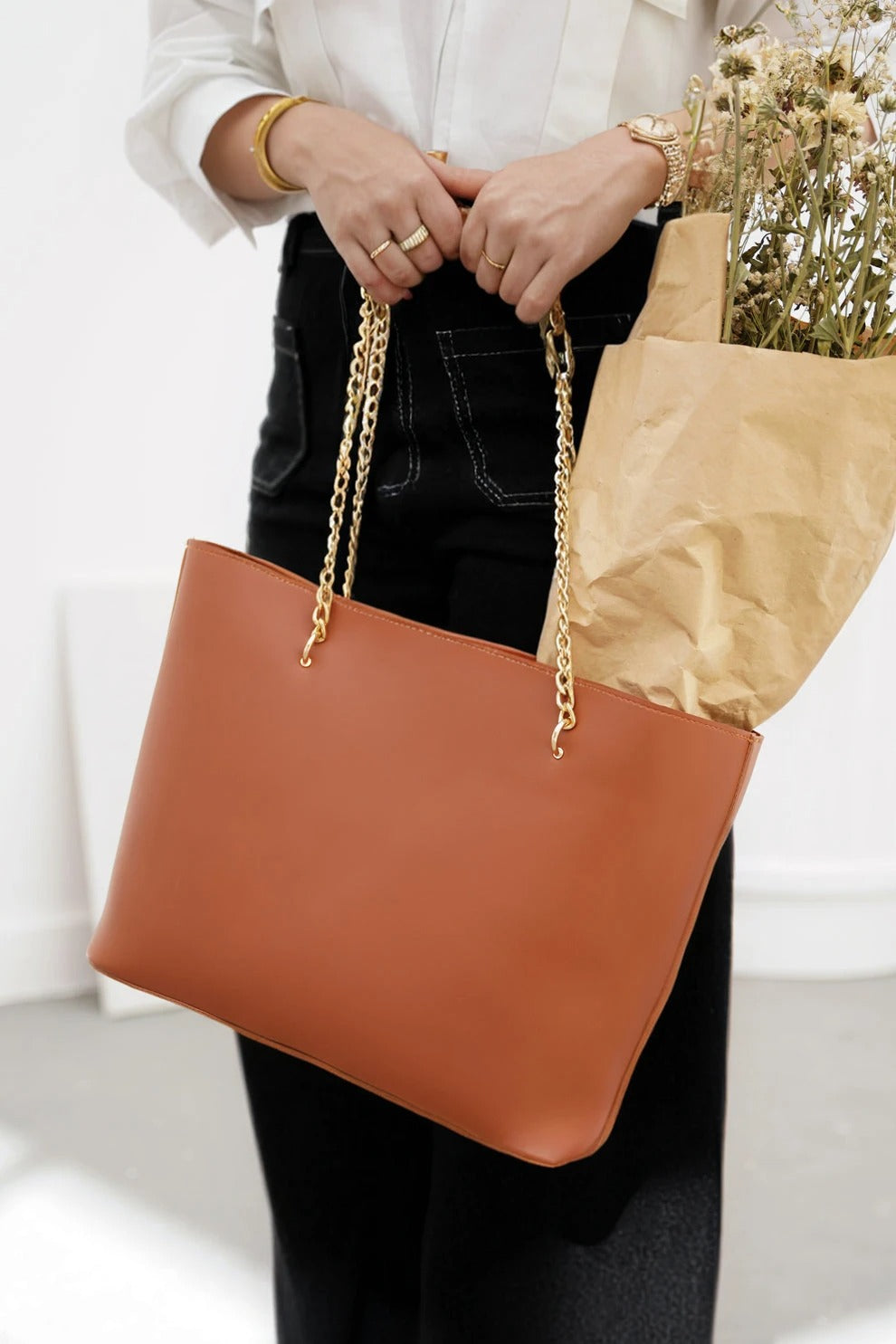 Bianca-PU-Leather Tote Bag