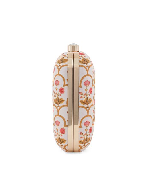 BIANCA-Golden Mughal Printed Clutch Bag