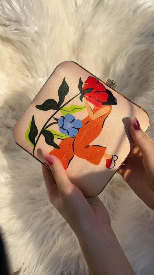 BIANCA-Art Portrait Printed Clutch