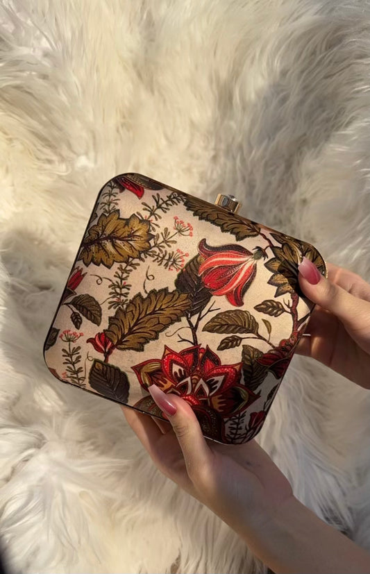 BIANCA-Multi Flower Art Printed Clutch