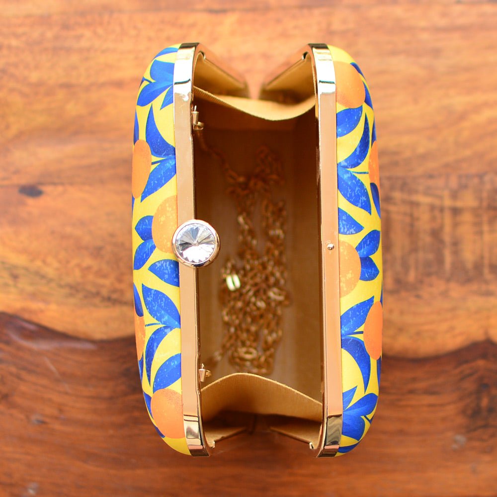 BIANCA-Orange Girl Printed Clutch