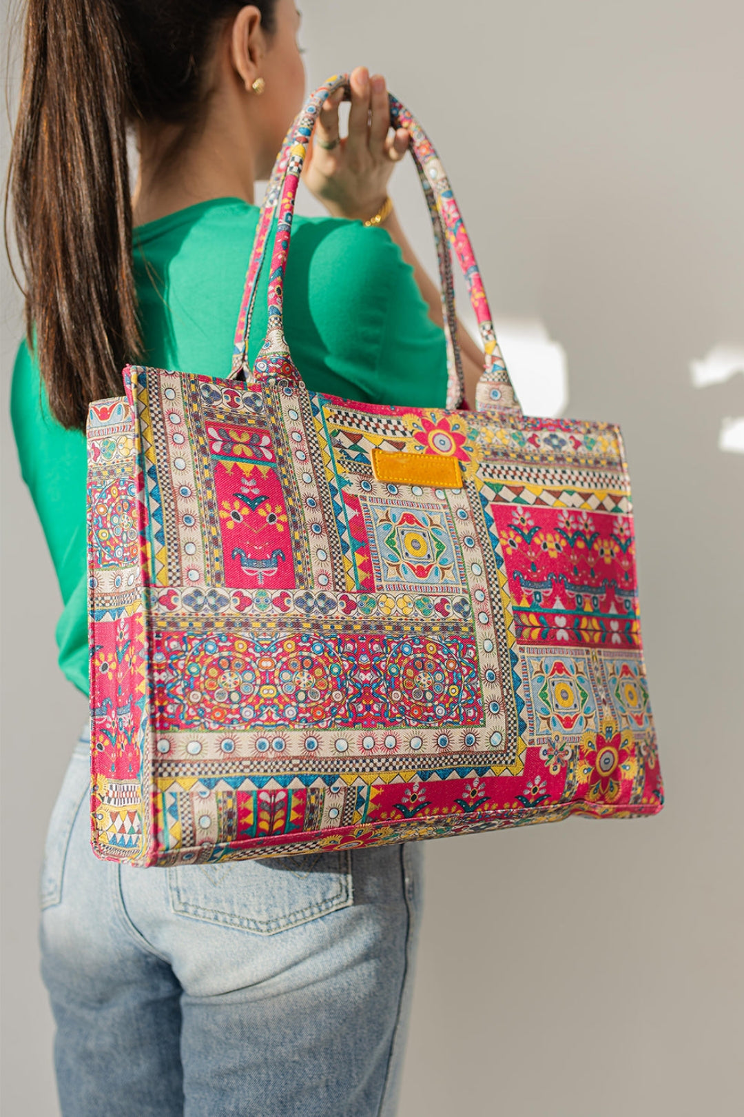 Borsa In Tela 124 - Bianco, Taglia Unica, Pieghevole, Resistente, Ideale Per Shopping, Spiaggia, Picnic E Uso Quotidiano