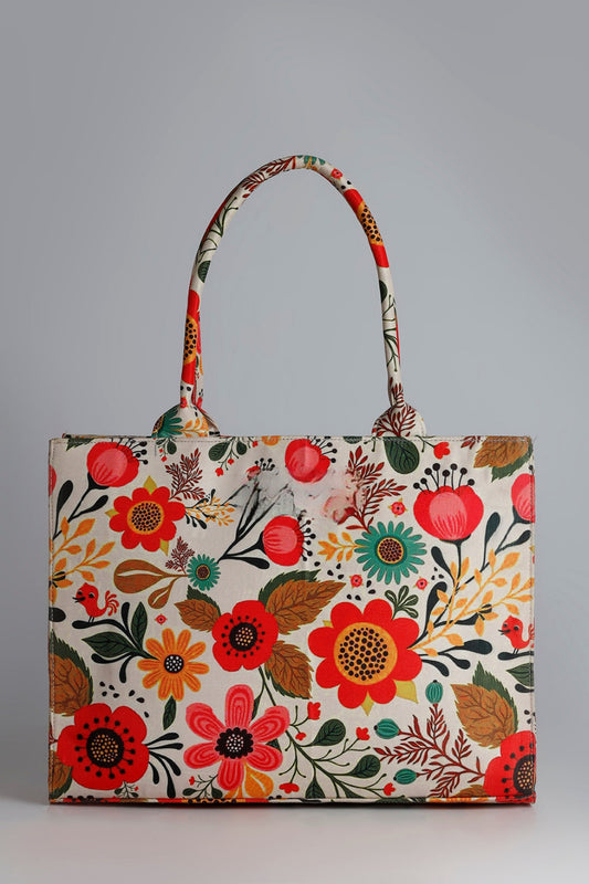 Bianca Original Canvas Bag-Beige Floral