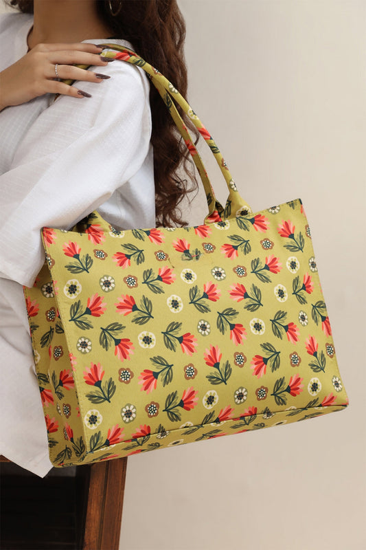 Bianca Original Canvas Bag-OLIVE FLOWER