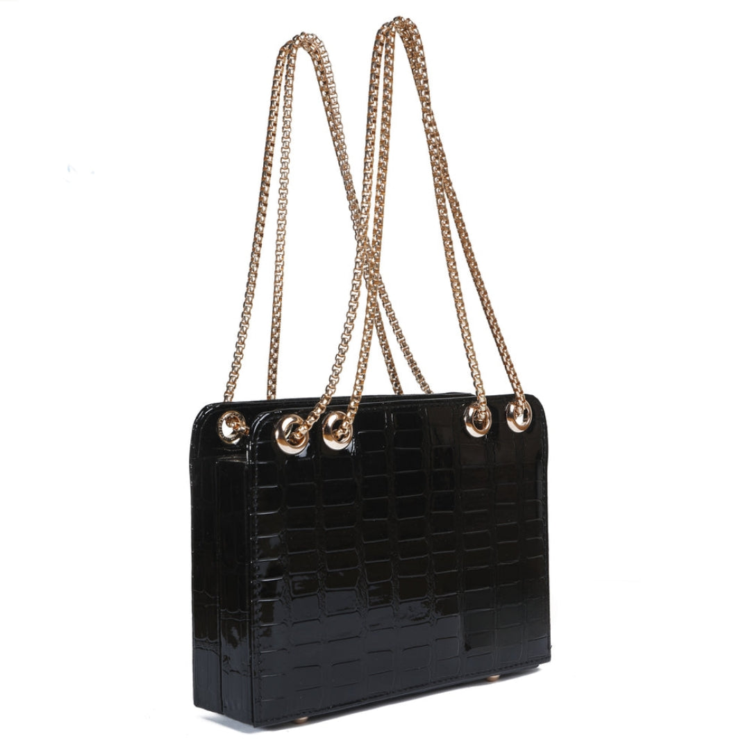 Bianca-Cross Body Double Chain Boxy