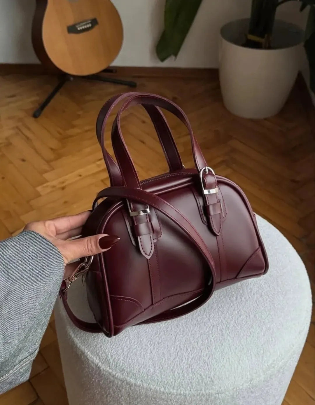 Bianca-Leather Cross body-MIST