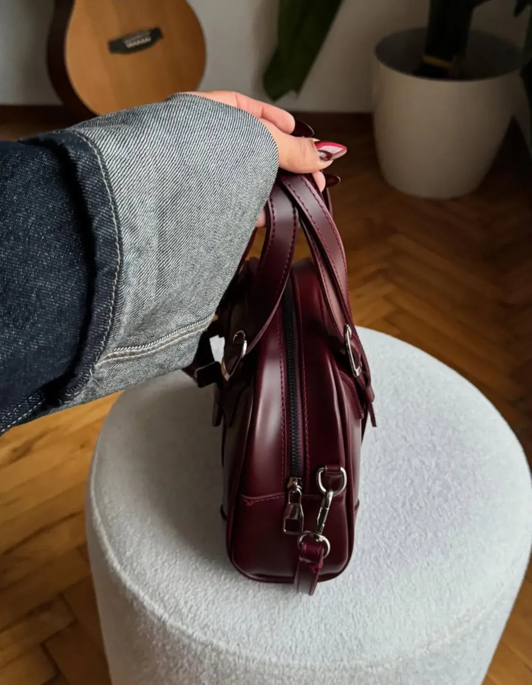 Bianca-Leather Cross body-MIST