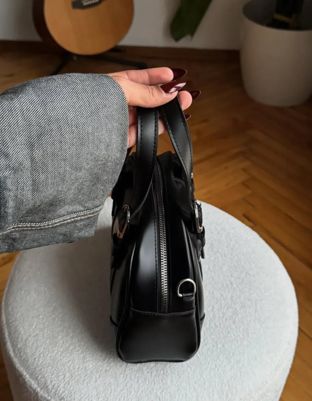 Bianca-Leather Cross body-MIST