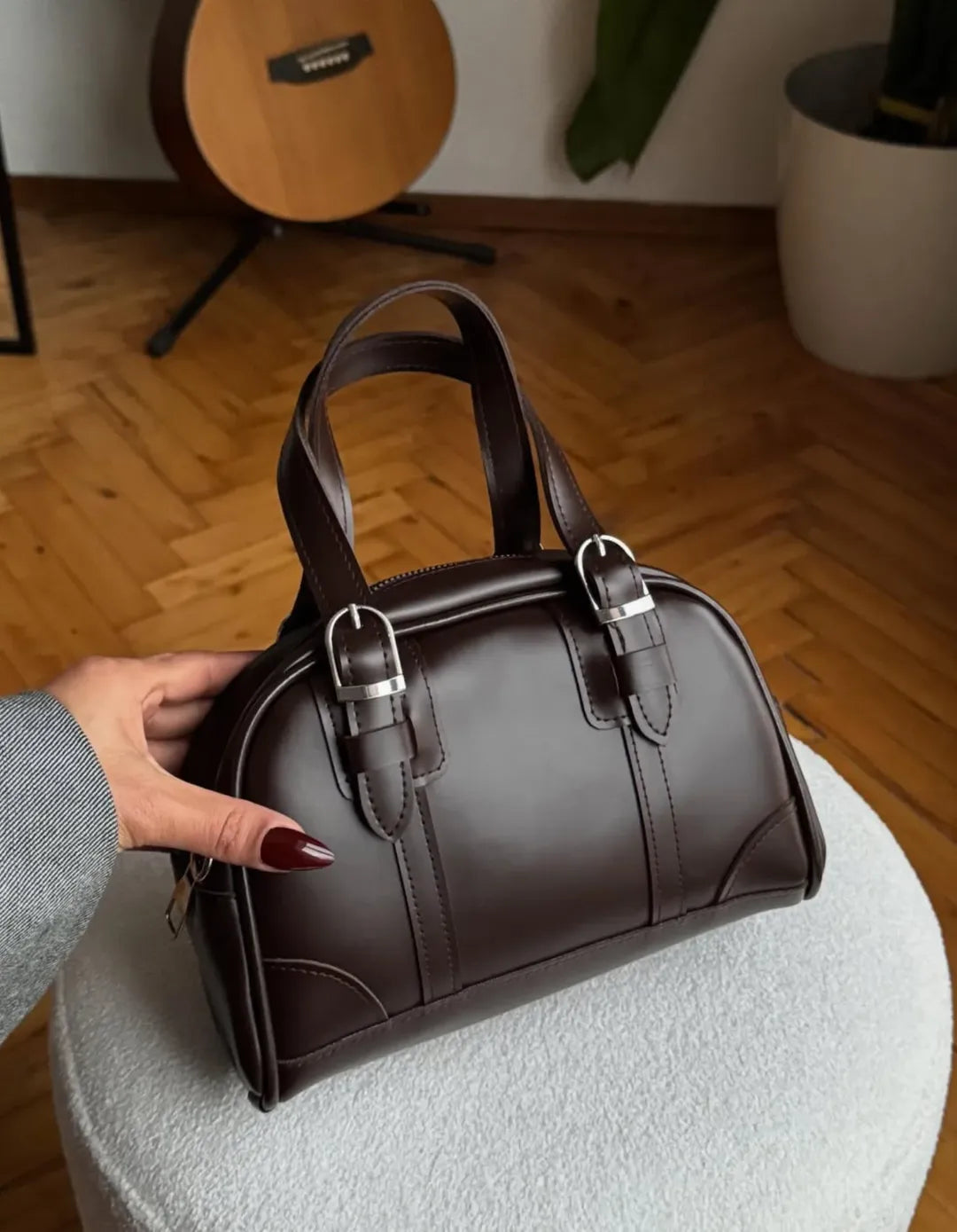 Bianca-Leather Cross body-MIST