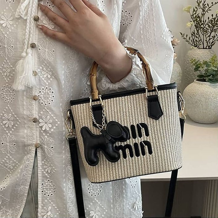 MIN MIN Cross Body Bag with Long strap - Brown